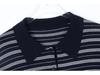 Korean-Style Striped Polo: 2024 Autumn Casual & Versatile Long Sleeve Knitwear