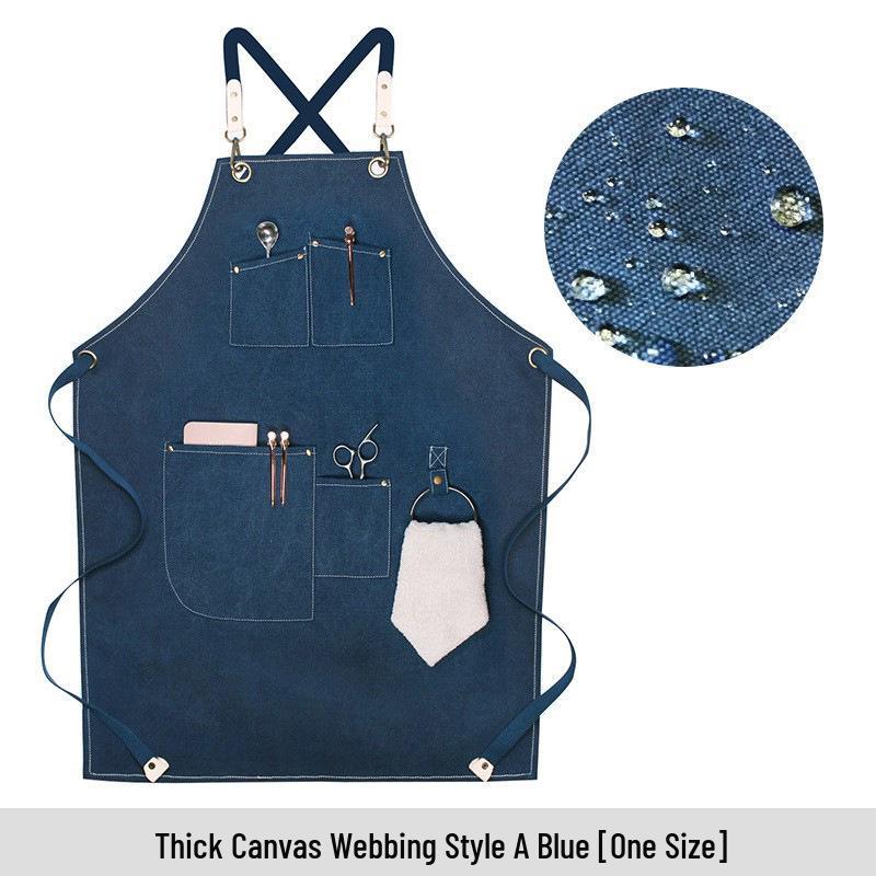 Canvas Denim Apron for Florists, Coffee Shops, and Restaurants - New Fashion Style for Baking & Work.