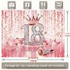 2D Pink Rose Gold 18th Birthday Backdrop Glitter Crown Photo Booth Banner