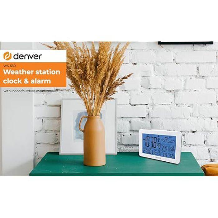 Station météo - DENVER - WS-530WHITE - Thermomètre hygromètre numérique - Prévisions météo - Phase lunaire
