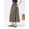 Apricot Overalls Culottes for Women Summer Thin High-waisted A-line Slit Hip-covering Wide-leg Culottes