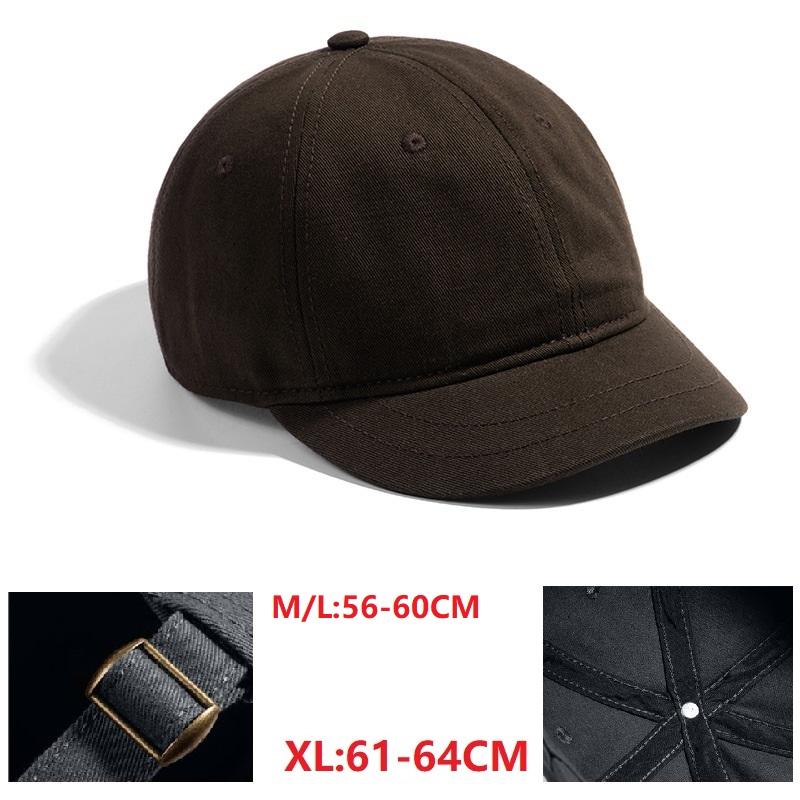 Men Short Bill Brim Baseball Caps Big Head Large Size Wool Hats Male Plus Sizes Felt Canvas Snapback Hat 55-60cm 60-65cm