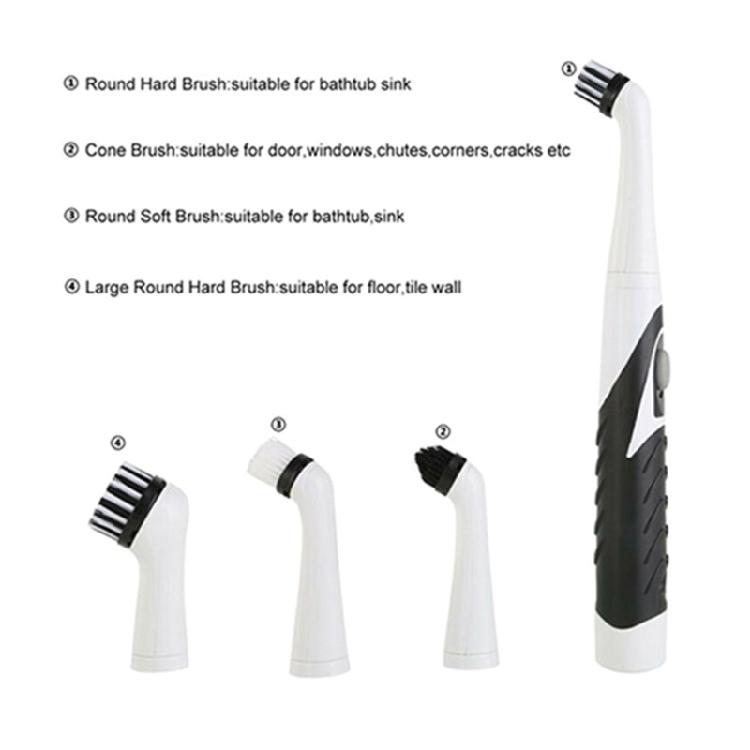 Electrical Brush Cleaner Spin Scrubber Cleaning Gadget with Brush Heads
