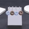 Set of 2 Pairs Resin Blue/Coffee Donut Earrings - Fashion Hollowed-out Ear Accessories