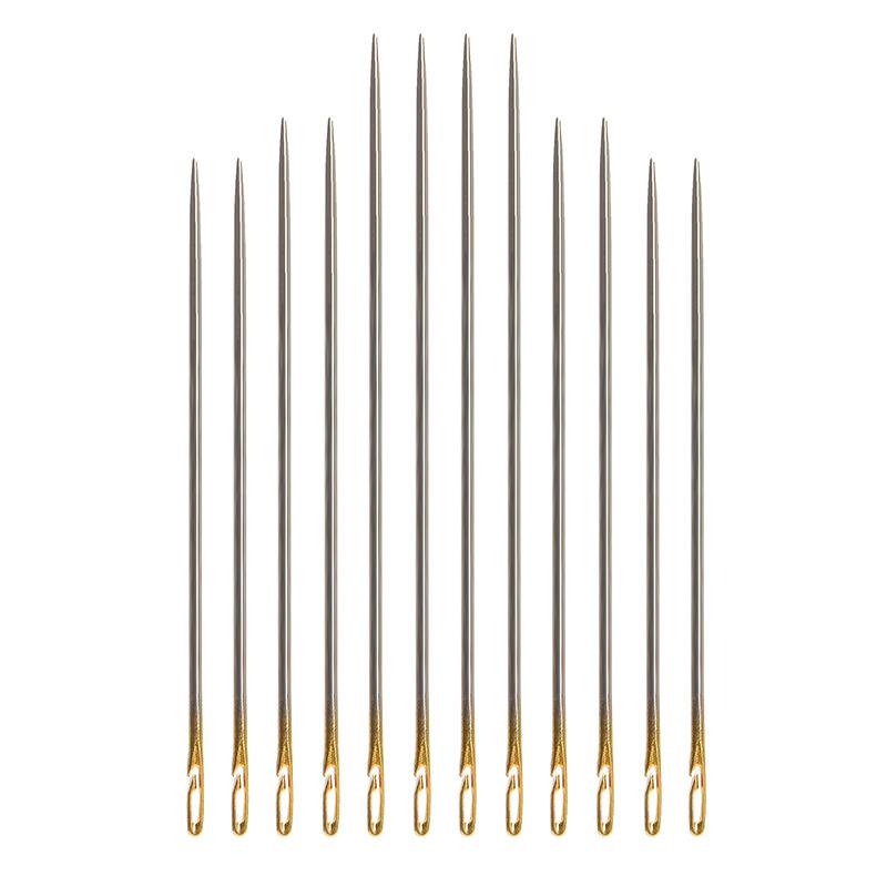 12PCS Side Holes Blind Needles Sewing Stainless Steel Elderly Needle Household DIY Jewelry Beading Threading Apparel Needles