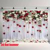 Sfondo Floreale Matrimonio 2D Tenda Rose Rosse Bianche Sfondo Festa