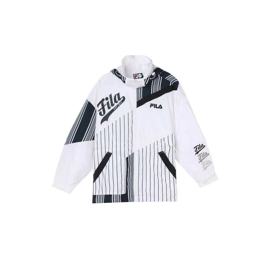 Fila Fusion Woven Spliced Sports Loose Hooded Jacket Women jackets White T11W212705FWT