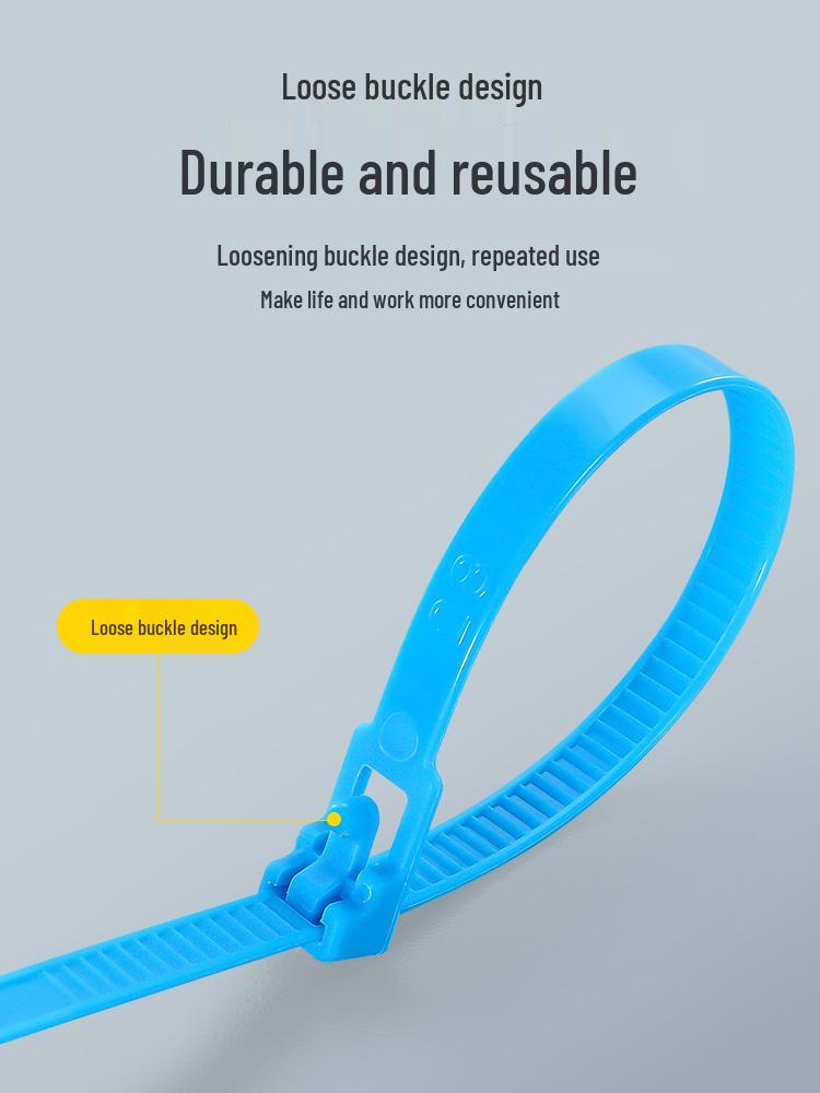 Adjustable Colored Nylon Zip Ties with Widened Plastic Buckle - Reusable Cable Straps