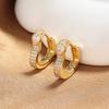 Micro-Inlaid Zircon Love Ear Buckle Earrings Women'S Niche High-End Drip Glaze Small Peach Heart Accessories