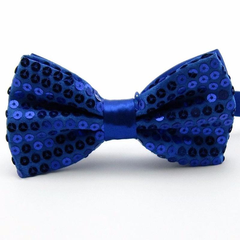 

Унисекс однотонный цветной блестящий галстук-бабочка регулируемый свадебный галстук-бабочка синий