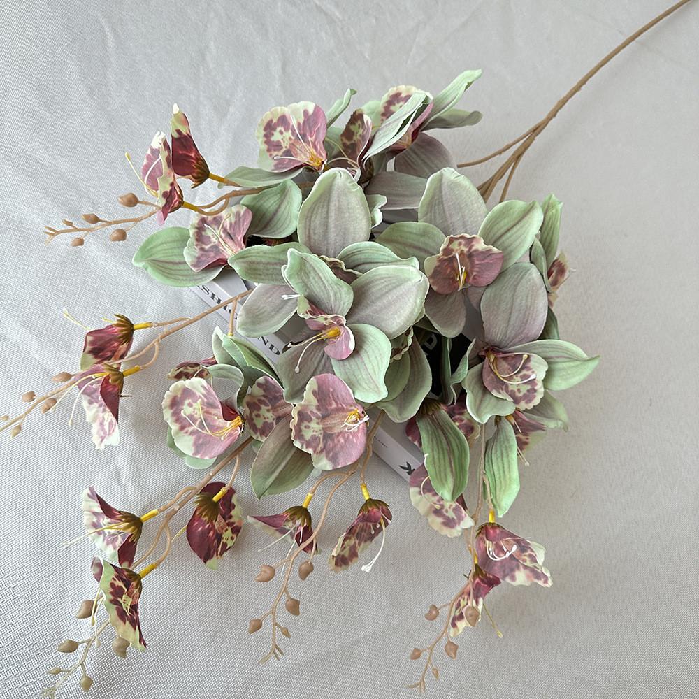 Artificial Orchid Decor Wedding Hall With Silk Fabric For Home And Event Decor