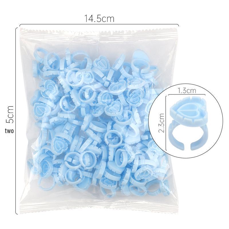 Heart-Shaped Eyelash Glue Dispenser Ring with One-Second Blooming Tray for False Eyelashes