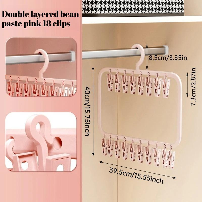 Multi-clip Sock Drying Rack Multi-functional Removable Space-saving Socks Underwear Baby Saliva Towel Household Storage Rack