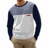 Men's Fashion Casual Stripe Printed Long Sleeve O-Neck Shirts Tops Blouse