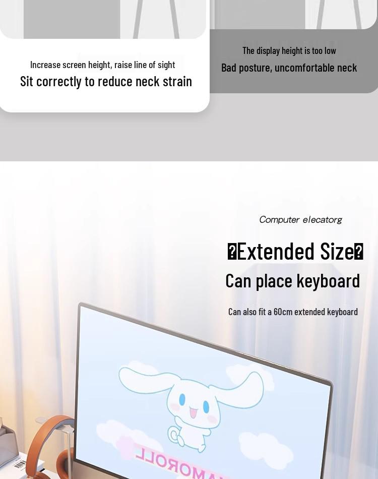 Curved Edge Desktop Monitor Stand and Storage Shelf