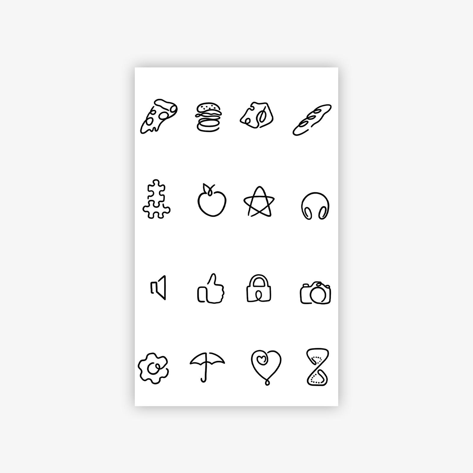 Herbal Small Picture Stick Figure Tattoo Sticker Semi-Permanent Simple Cute Tattoo Sticker Waterproof And Long-Lasting 9*15