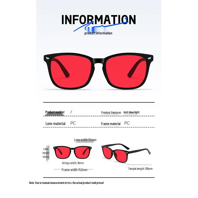 Anti-UV & Anti-Radiation Sleep Glasses with Red-Orange Lenses & Blue Light Protection