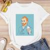 ZX TEE Van Gogh Printed Streetwear Fashion Girls T-Shirts Harajuku White Clothing Short Sleeve Summer Tees Casual Female O-Neck Tops