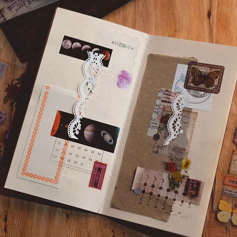 4 styles 20 pcs Poetry and Distant place series PET material stickers Junk Journal Supplies handmade Scrapbooking Material