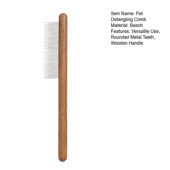 Yousheng Pet Detangling Comb Rounded Metal Teeth Cat Shedding Comb with Wooden Handle Grooming Brush Removes Matted Fur Tangles for Long Short Hair