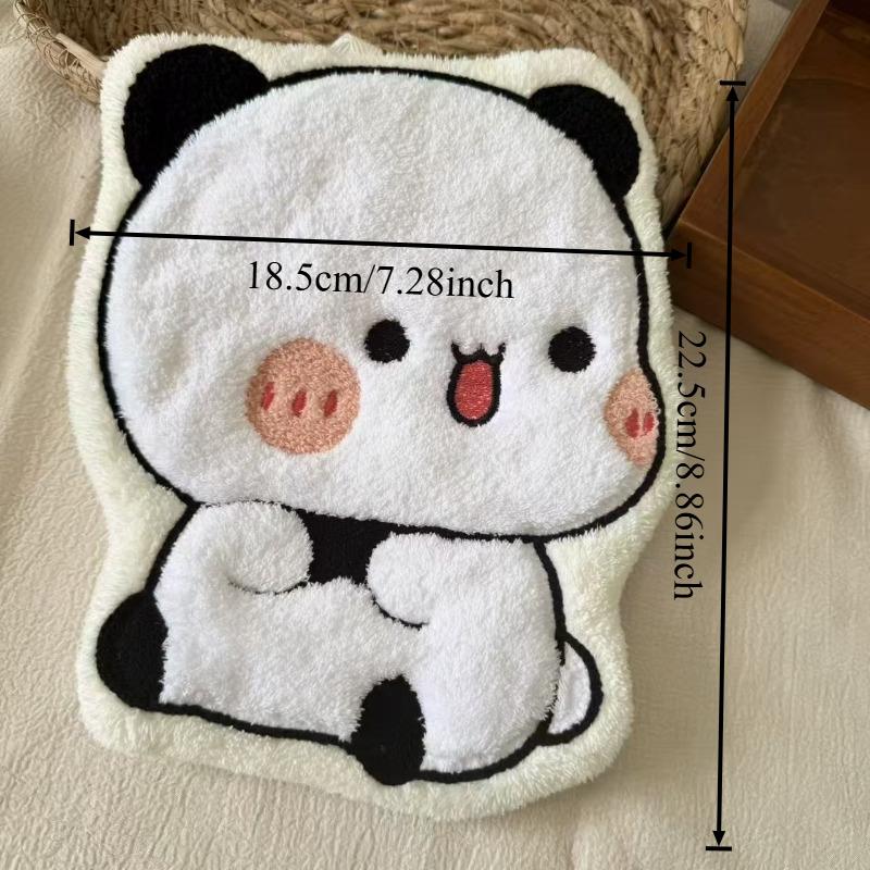 Anime Panda Bubu Dudu Handdoek Dubbele Laag Dik Absorbend Koraalvlies Hangende Handdoek Schattige Cartoon Handdoek voor Thuis Handdoek