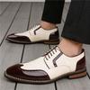 Nové pánské špičaté bílo-hnědé mix barvy ležérní brogues oxfordky značkový designér svatební šaty Homecoming ples formální obuv