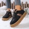 Large size casual cotton shoes for women's autumn and winter new velvet thickened flat cotton shoes for women