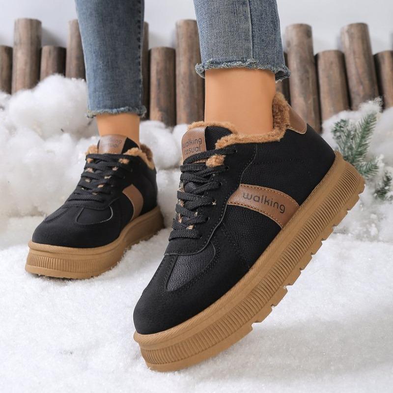 Large size casual cotton shoes for women's autumn and winter new velvet thickened flat cotton shoes for women