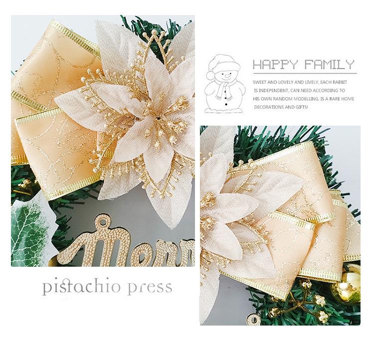 30cm Christmas Wreath with Bow and Pine Cones for Door Decoration