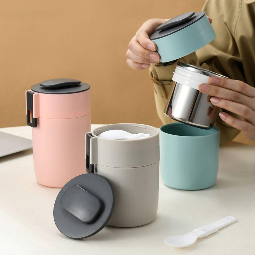 Removable Liner Insulated Breakfast Cup Double Layer Thermal Food Container  Winter