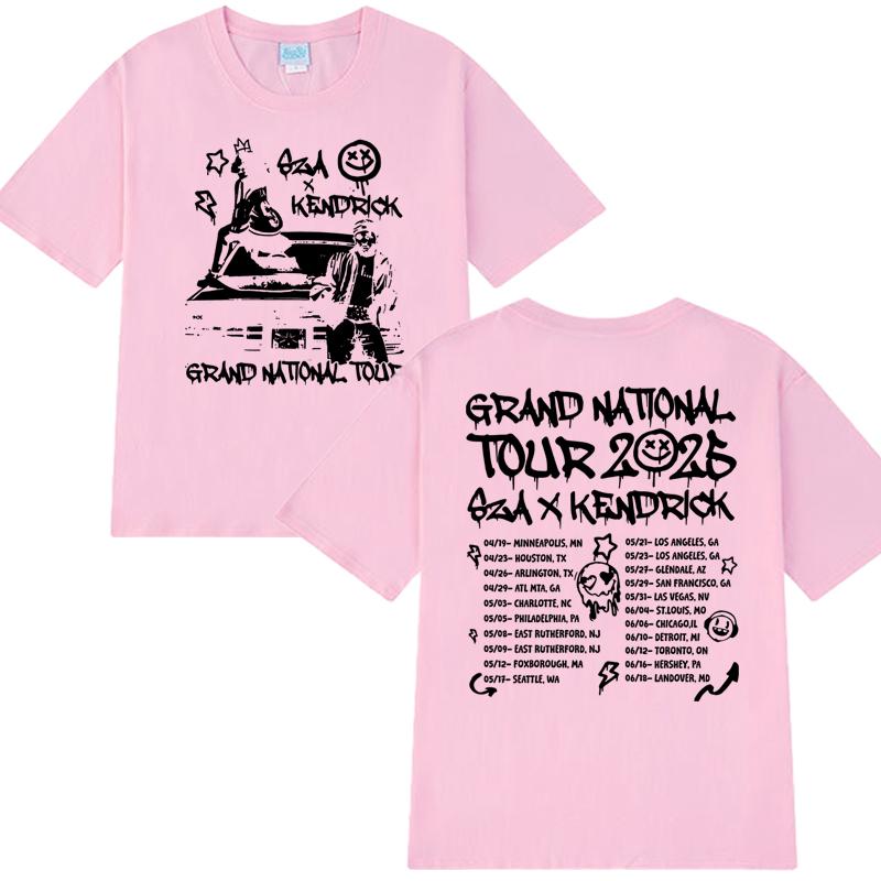 Nové Kendrick Lamar SZA Grand National Tour 2025 Tričko Pánské Dámské vintage Hip Hop streetwear Unisex Bavlna krátký rukáv trička