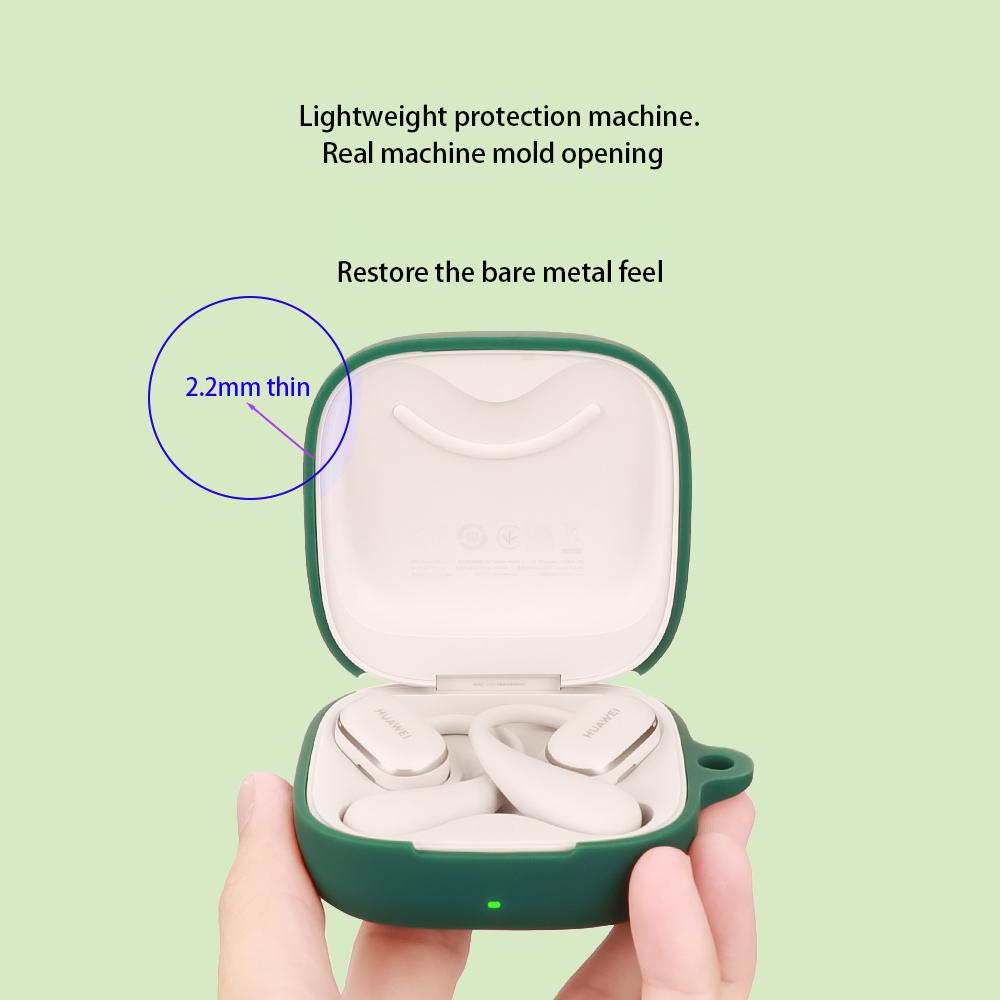 Pro Huawei FreeArc Silikonové pouzdro Ochranný kryt na bezdrátová sluchátka s přezkou proti ztrátě