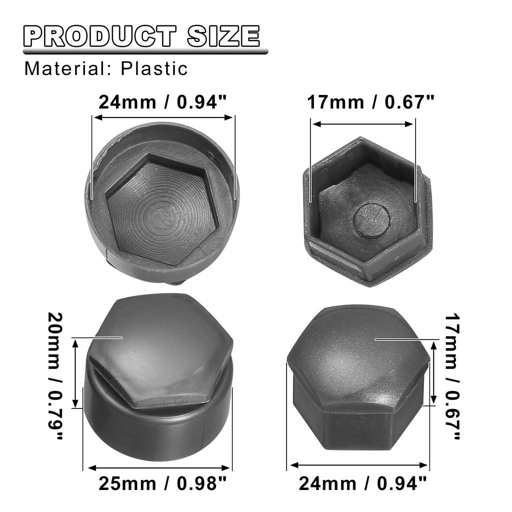 uxcell Wheel Lock Lug Bolt Nut Cover Cap Center Cover Bolt Lock Cap with