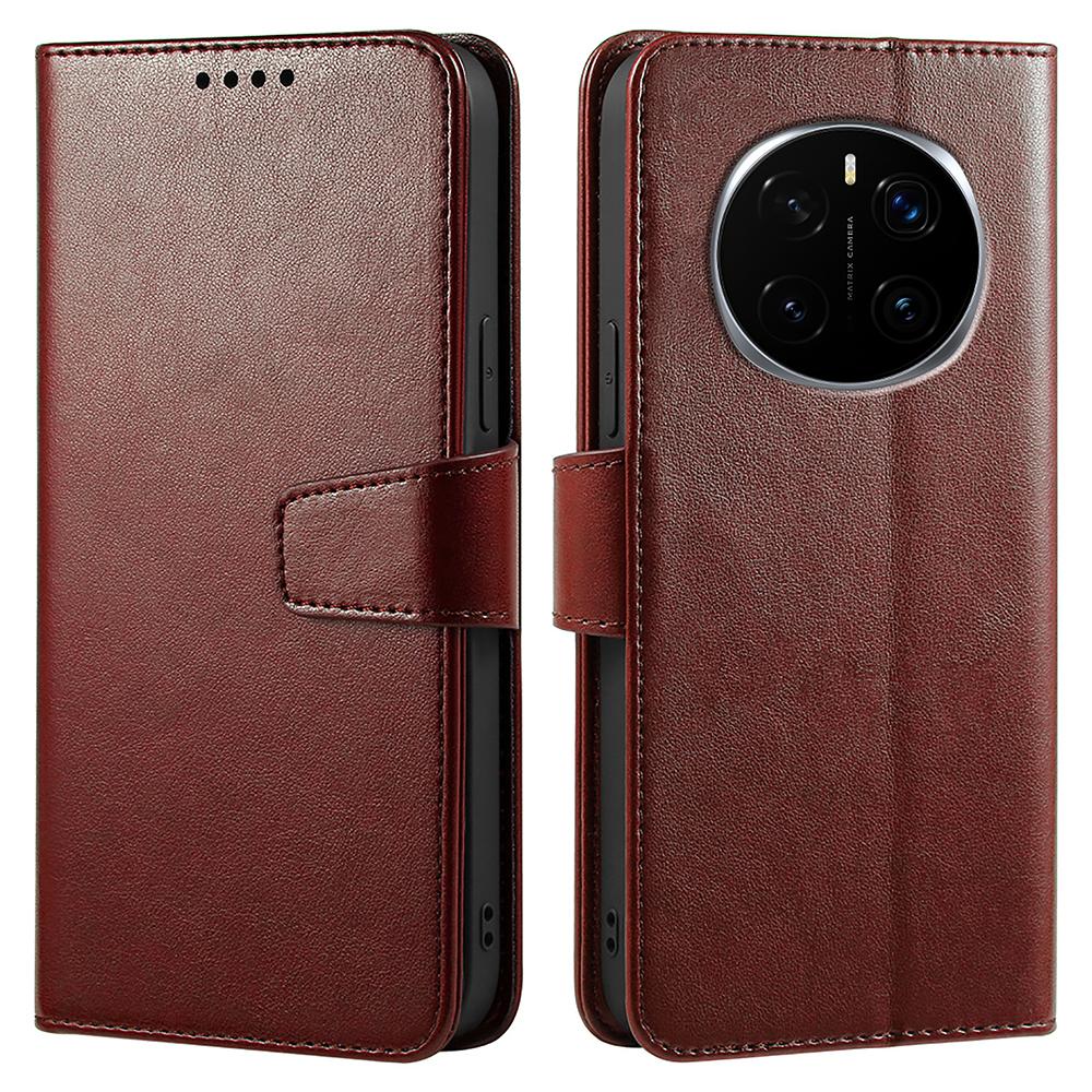 

For Honor Magic7 Pro 5G Case Stand Card Holder Wallet Leather Phone Cover Brown