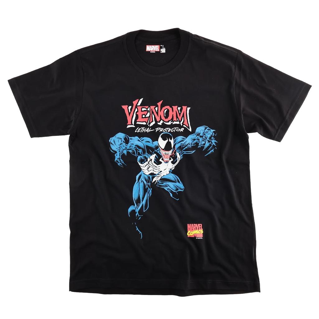 EVERSOUL Marvel VENOM Short Sleeve T-Shirt, American Comic Book Venom Villain Merchandise, Unisex, Black, Size M [Parallel Import]