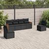 VidaXL Garden Lounge Set 6 Pcs with Cushions Black Braided Resin 3259941