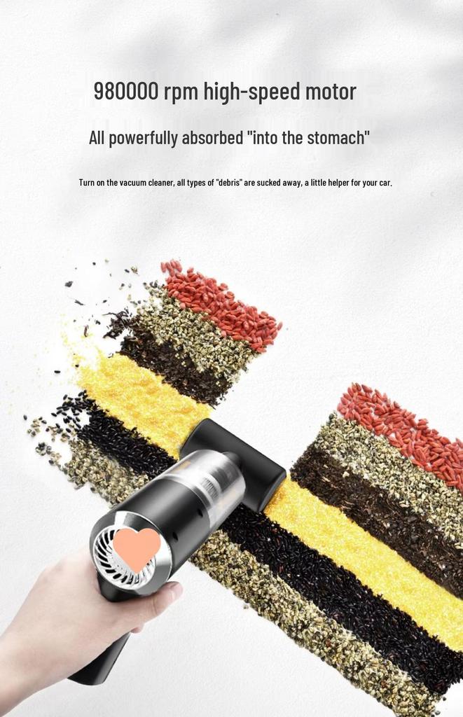 High Suction Handheld Wireless Vacuum Cleaner for Home and Car - Versatile for Carpets, Windows, and Crevices