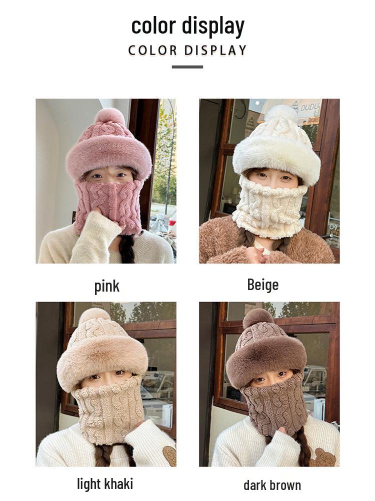 

Зимний комплект из флисовой шапки с помпоном и шарфа 2025: Очень толстый, ветрозащитный шарф-манишка