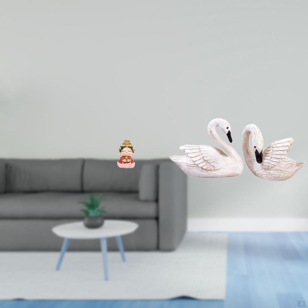 Resin Figurine Mother Swan Statue Collectible Birthday Gift Sculpture Tabletop Ornament for