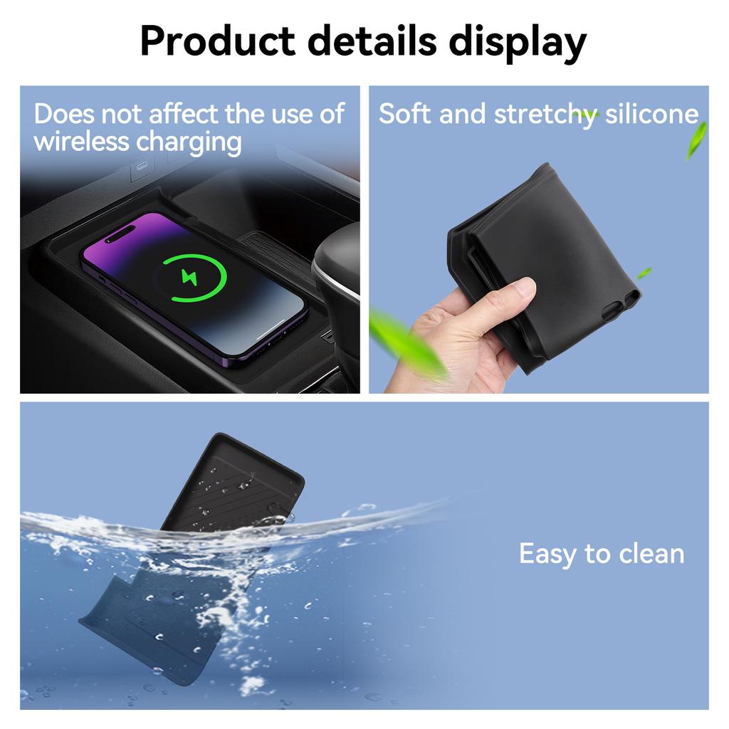 for Toyota Camry XV80 2025 Phone Wireless Charging Mat Non-slip Protective Pad Car Interior Accessories Black