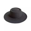 New concave shaped woolen hat versatile retro French flat top jazz hat top hat for women autumn and winter