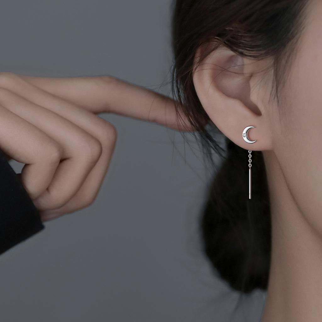 Boucles d'oreilles Lune et Étoiles Design Unique Accessoires d'oreille pour Femmes Élégantes Polyvalentes Personnalité Bijoux Quotidien
