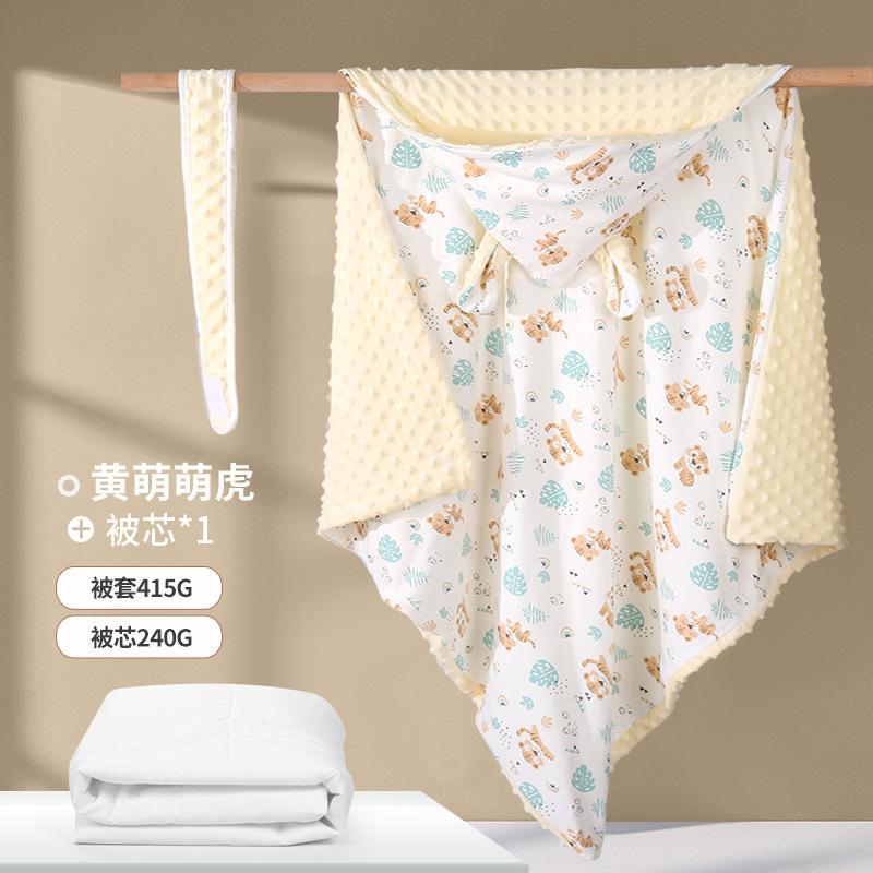 Novorozenecká deka zabalená do fleecu z fazolí Čtyřsezónní univerzální novorozenecká deka Čistá bavlna