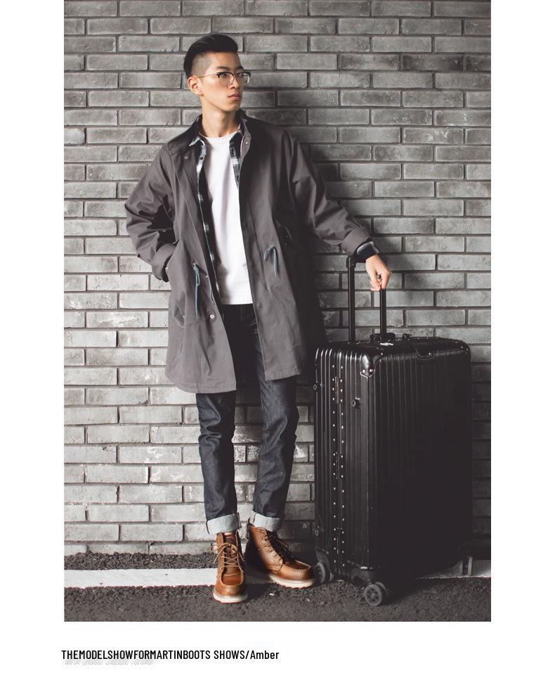 MRA Herren High-Top Retro Leder Winterstiefel 875