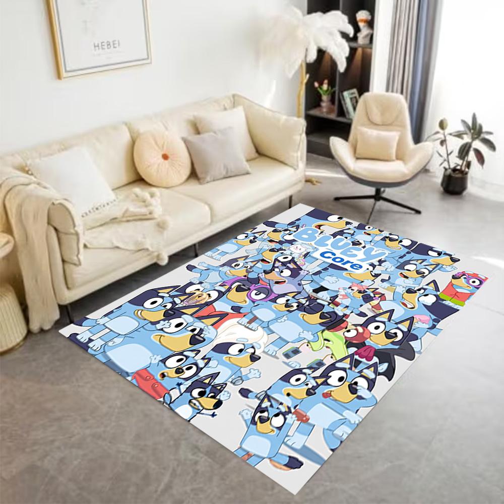 Bluey Core Adventures Floor Rug Office Rug Design for Playrooms Decorate room Game Room Kitchen Anti-slip Rug Decorate Offices Best for Christmas