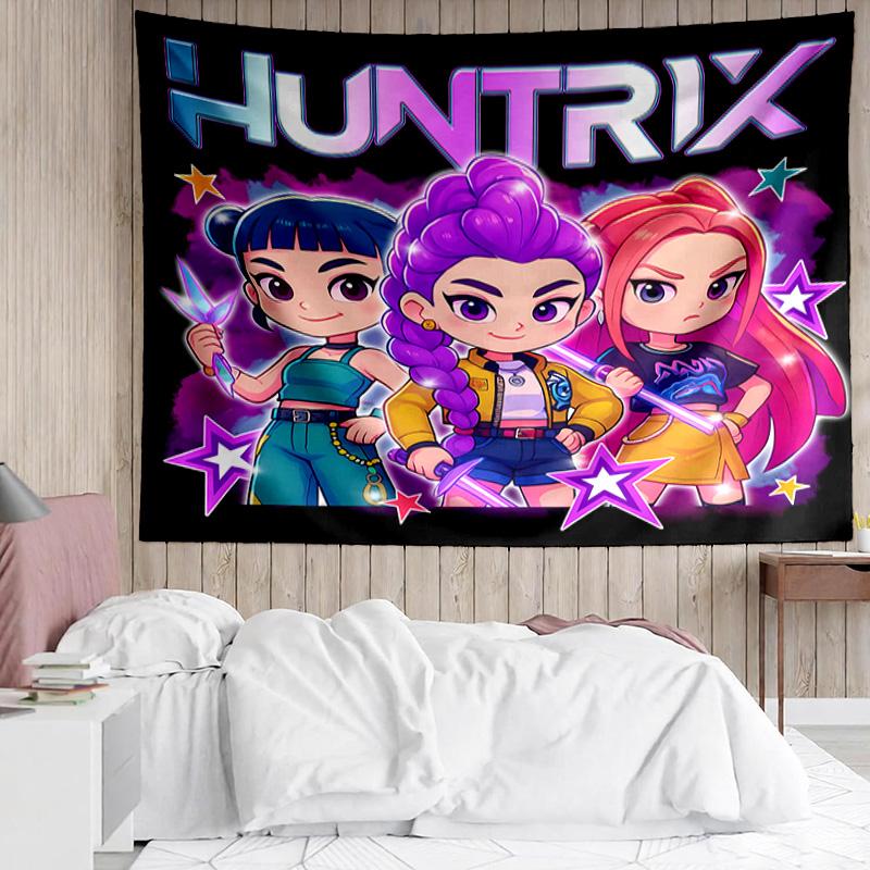 Kpop Hunter12 Tapestry for Bedroom Aesthetic Classroom Tapestries Wall Hanging for Living Room Dorm Office,Ideal Creative Gift