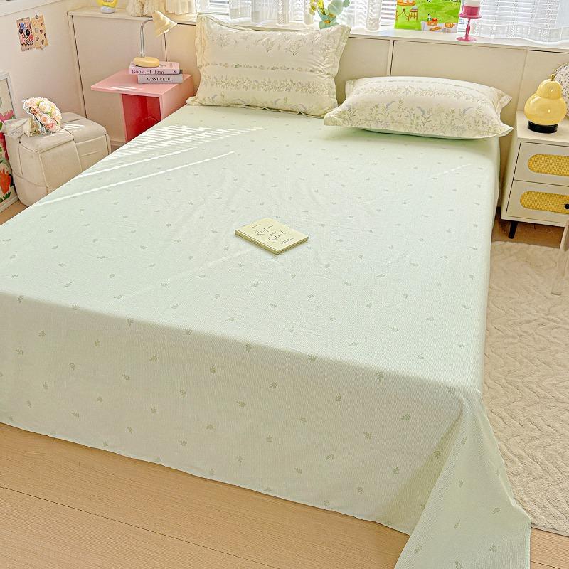 Cotton Printed Single Product Sheets, Household Small Fresh Cartoon Dormitory Sheets, Soft and Skin-friendly, No Pillowcases
