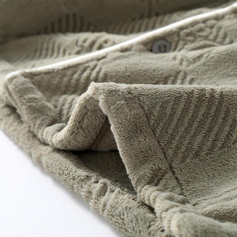 Herbst/Winter Sea Island Samt Partner-Pyjamas: Damen Warm & Herren Verdicktes Korallenfleece Hauskleidung