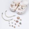 Shoe Charms DIY Diamond Pearl Chain Gemstone Decoration Buckle Shoe Charm Accessories Kids Party Girls Gift