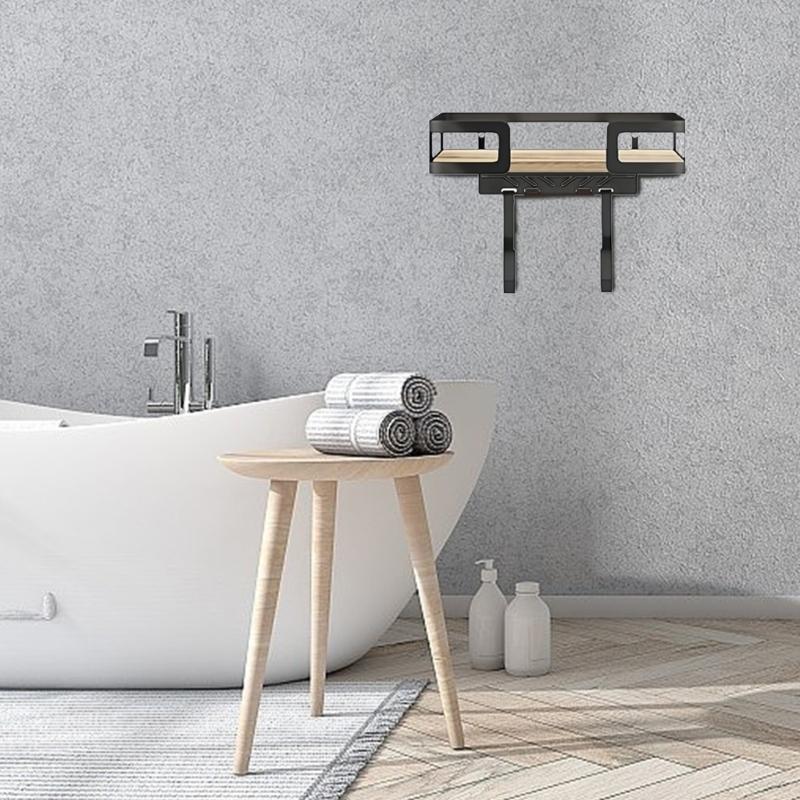 Space Efficient Wall Mounted Iron Holder And Ironing Board Rack Durable Wood Metal Design For Modern Households